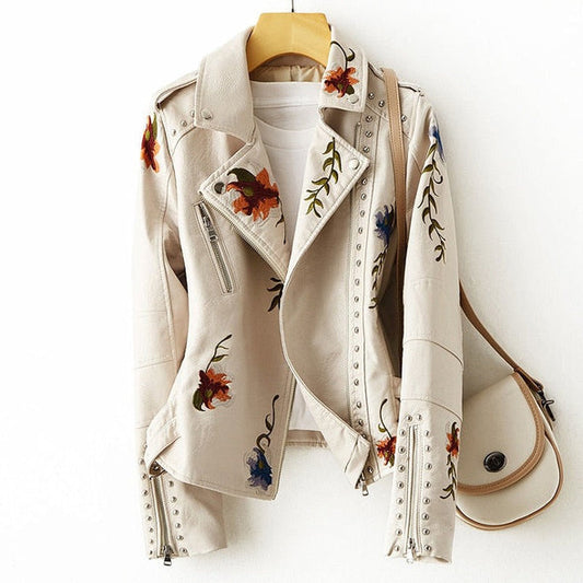 Emila® - Blommig skinnjacka